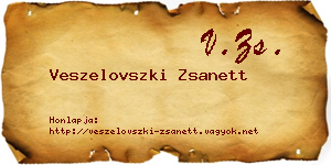 Veszelovszki Zsanett névjegykártya